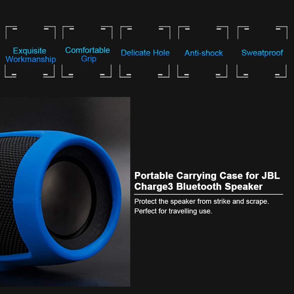 Портативный чехол для переноски для JBL Charge3, беспроводной Bluetooth динамик, защитный чехол для путешествий, силиконовый чехол для хранения