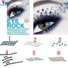 Горячие 6 пара/лот блестящие стразы флэш временные тени татуировки наклейки Adesivo поддельные глаз Рок тату макияж рождественские украшения