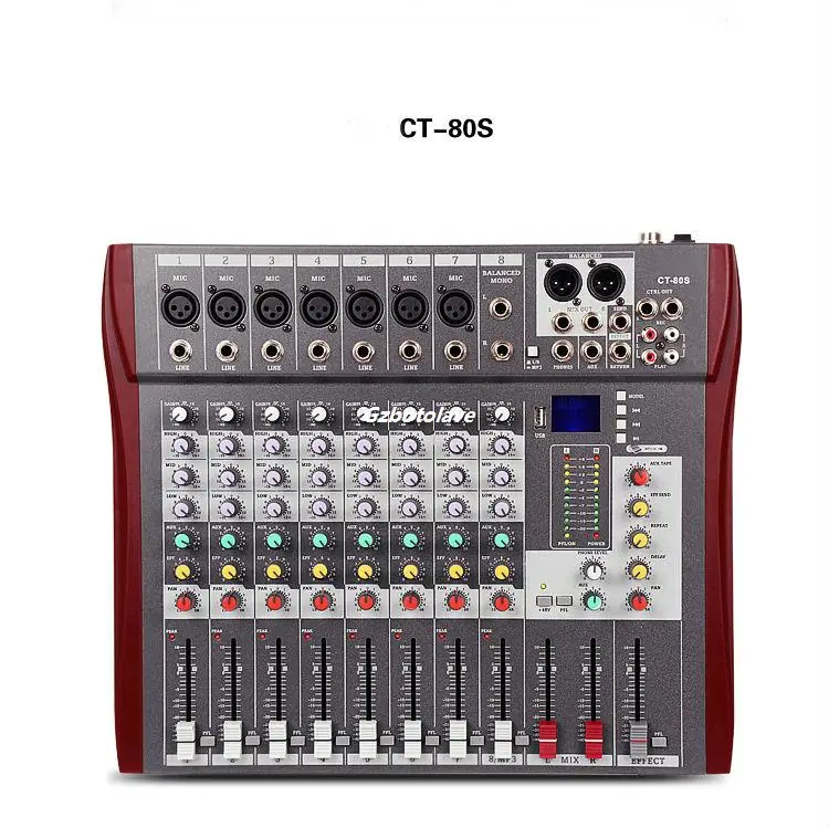 CT 80S/USB 8 channel Meeting U disk MP3 wedding di mixer professional