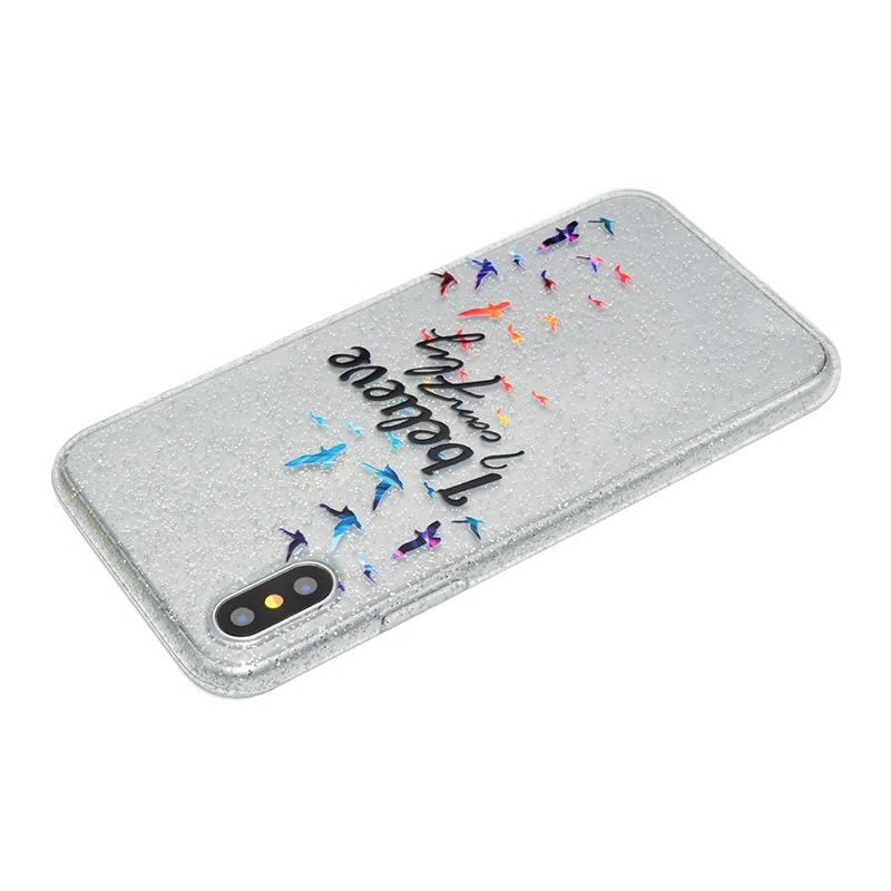 Cute cartoon glitter silicone case iphone x (28)