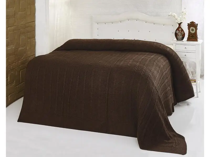 Плед полутораспальный KARNA, SILVIA, 160*240 см, кофейный