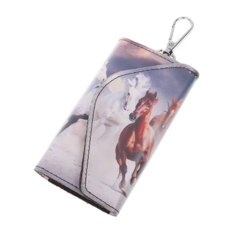 

Fashion Horse Pattern Leather Car Key Chain Key Holder Case Organizer Bag