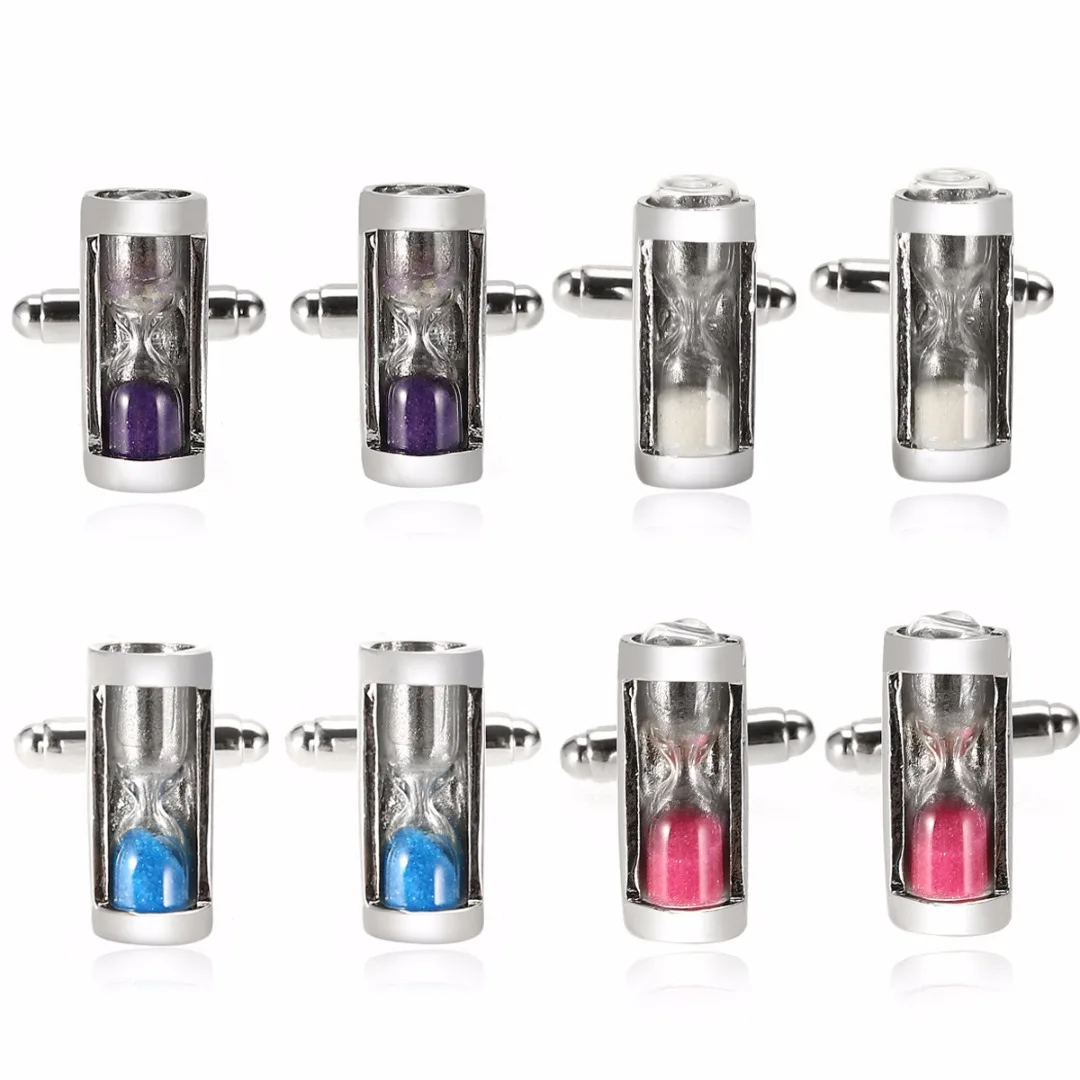 

Punk Rock Men Silver Tie Clips & Cufflinks Charms Luxury Wedding Dress Shirts Cuff Links Male Jewelry Shellhard Gift For Husband