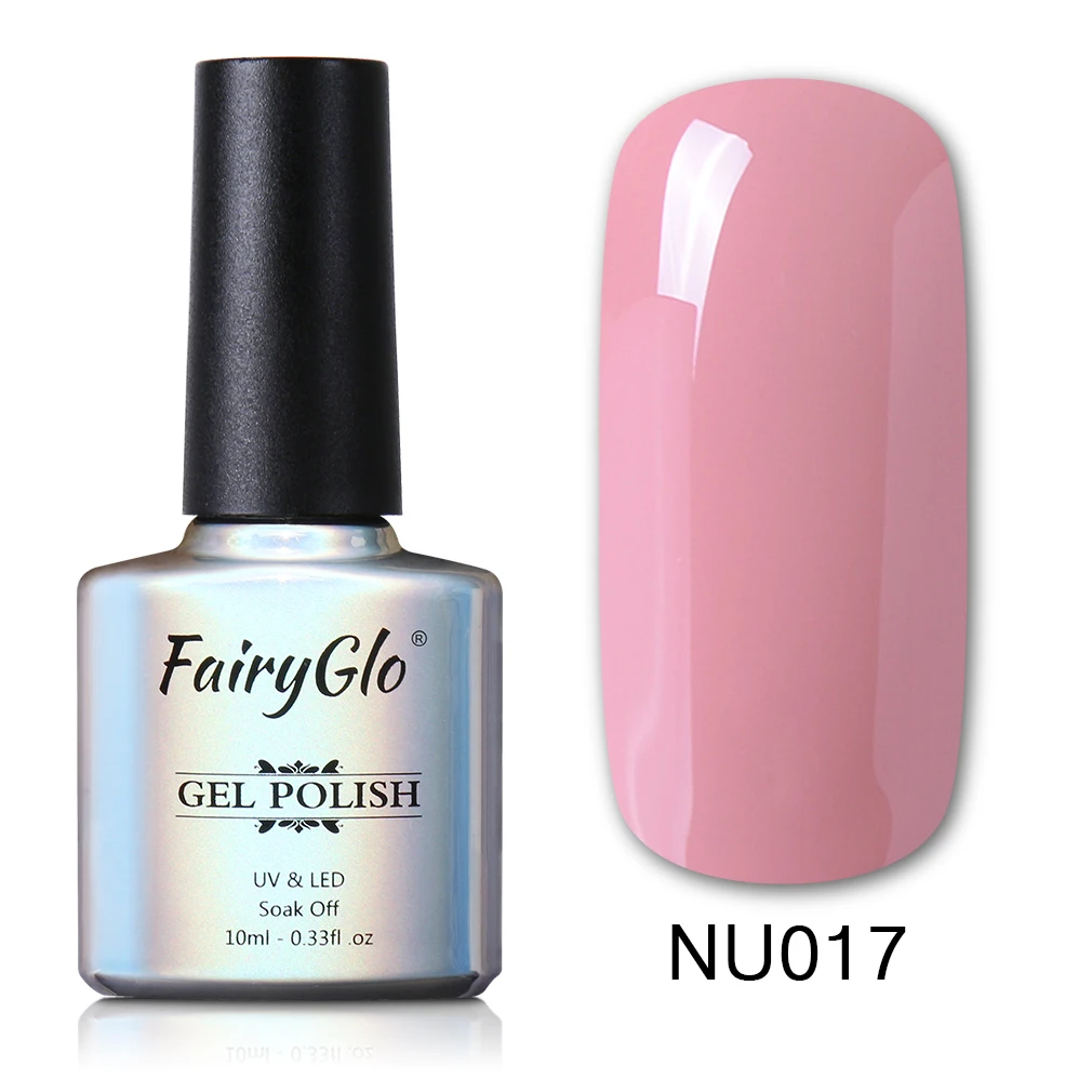 FairyGlo 10 мл розовый цвет серия Гель-лак для ногтей Полуперманентная Эмаль лак для ногтей Гель-лак для нейл-арта замачиваемый Гель-лак гели - Цвет: NU017