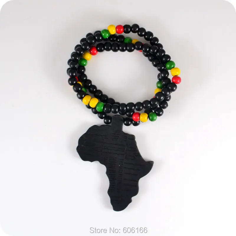 Бесконечная черная Африка Карта хорошего дерева NYC X Chase ожерелье из деревянных бусин хип-хоп ювелирные изделия