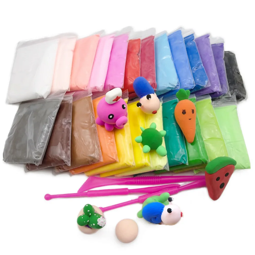 

36/24/12pc Polymer Clay Slime Fluffy Light Soft Plasticine Toy Modelling Clay Playdough Slimes Toys Animal Figure Creative Clay