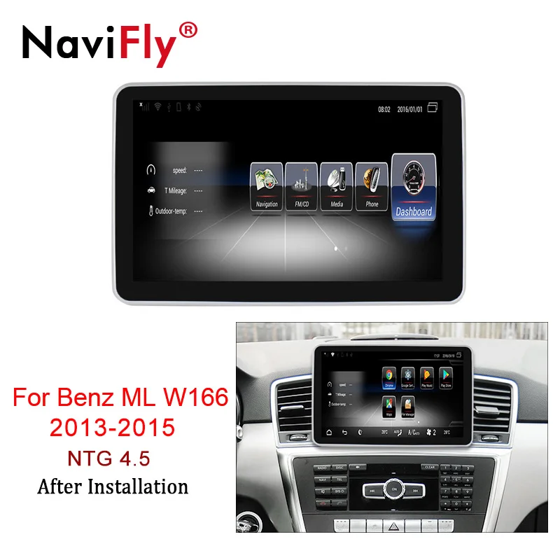 NaviFly 3G ram 32G rom 4G LTE автомобильный аудио gps радио плеер для Benz ML W166 2012- с 9 ''full touch - Цвет: 2013-2015NTG 4.5