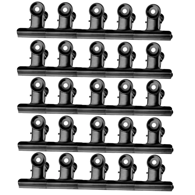 12Pack Large Black Bulldog Binder Paper Clips Metal Hinge Clip File Clamps  For Crafts Bags Drawings