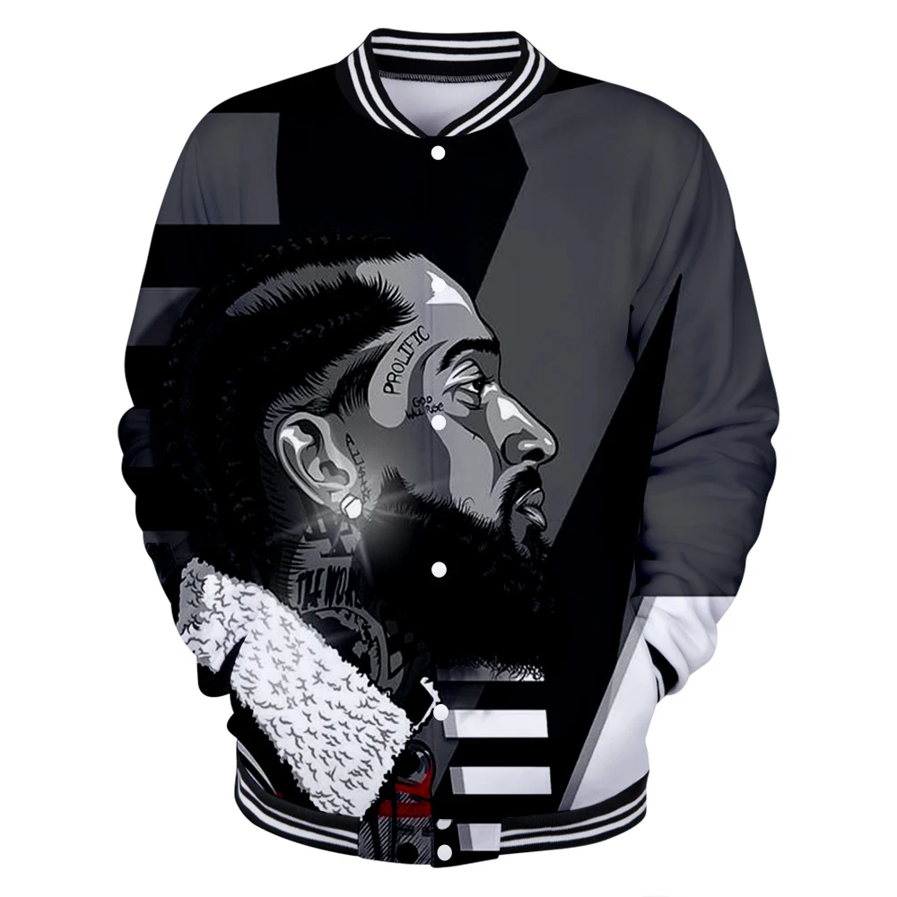 Хит, мужская куртка с 3D принтом nipsey hussle, модная бейсбольная форма nipsey hussle, мужская куртка размера плюс