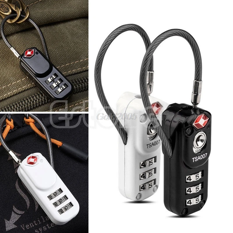 

New TSA 3 Digit Combination Resettable Travel Suitcase Luggage Code Lock Padlock Oct Drop ship