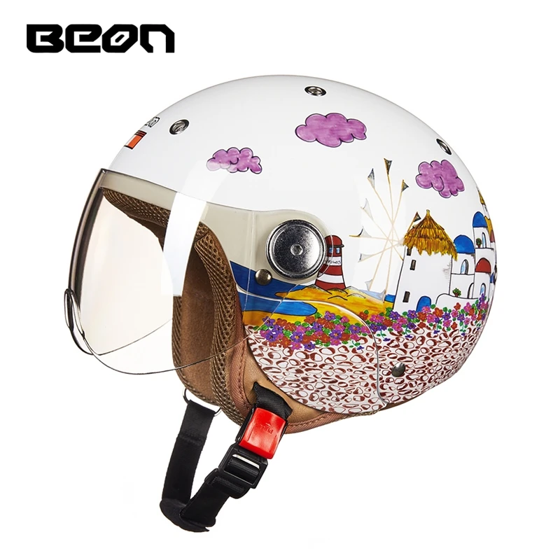 Мультфильм BEON детей электрический мотоциклетные шлемы Половина лица Малышей Шлем Мотоцикл велосипедный шлем безопасности Шапки - Цвет: 8