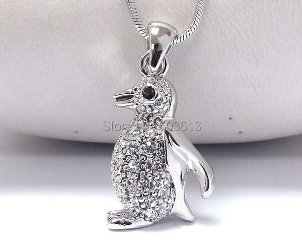 

popular alloy animal penguin short snake chain pendant necklace 3.5cm one piece xy139