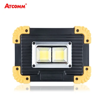 

COB Reflector Floodlight 800 Lumen Rechargeable Hand Lamp 20W 4 Modes Portable Work Light IP44 18650 AA Battery Powered