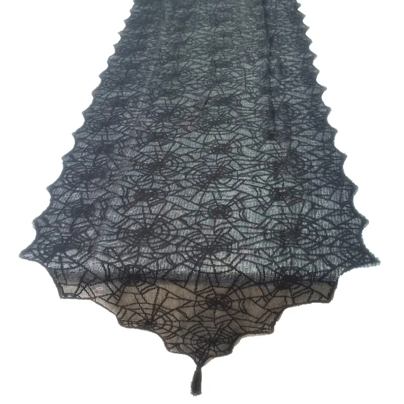 Black Lace Spider  Tablecloth Halloween Party Decoration Party