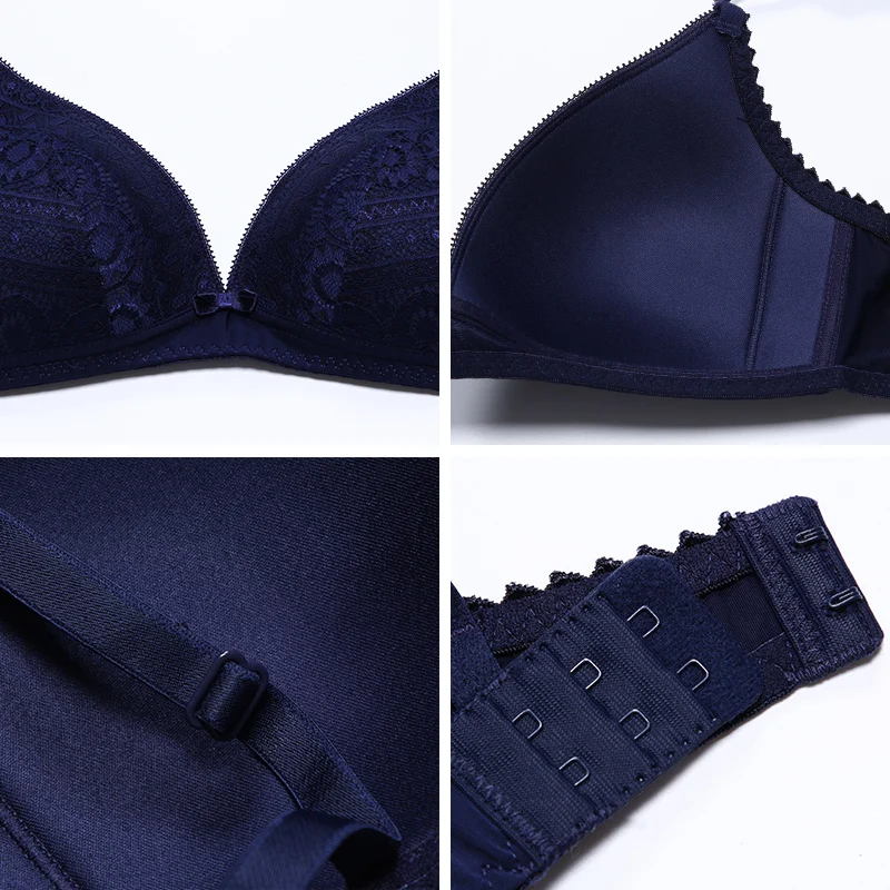 Sexy Lace Pink bra bralette and Panty Set Lingerie Plunge Wireless underwear women Intimates Thin Padded Elegent Pink Geometric