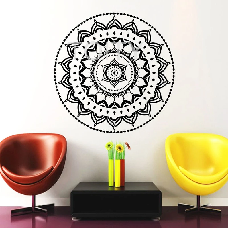 

Mandala Wall Decal Indian OM Symbol Vinyl Sticker Namaste Yoga Art Decor Home Office GYM Dorm Club Dining Room Mural