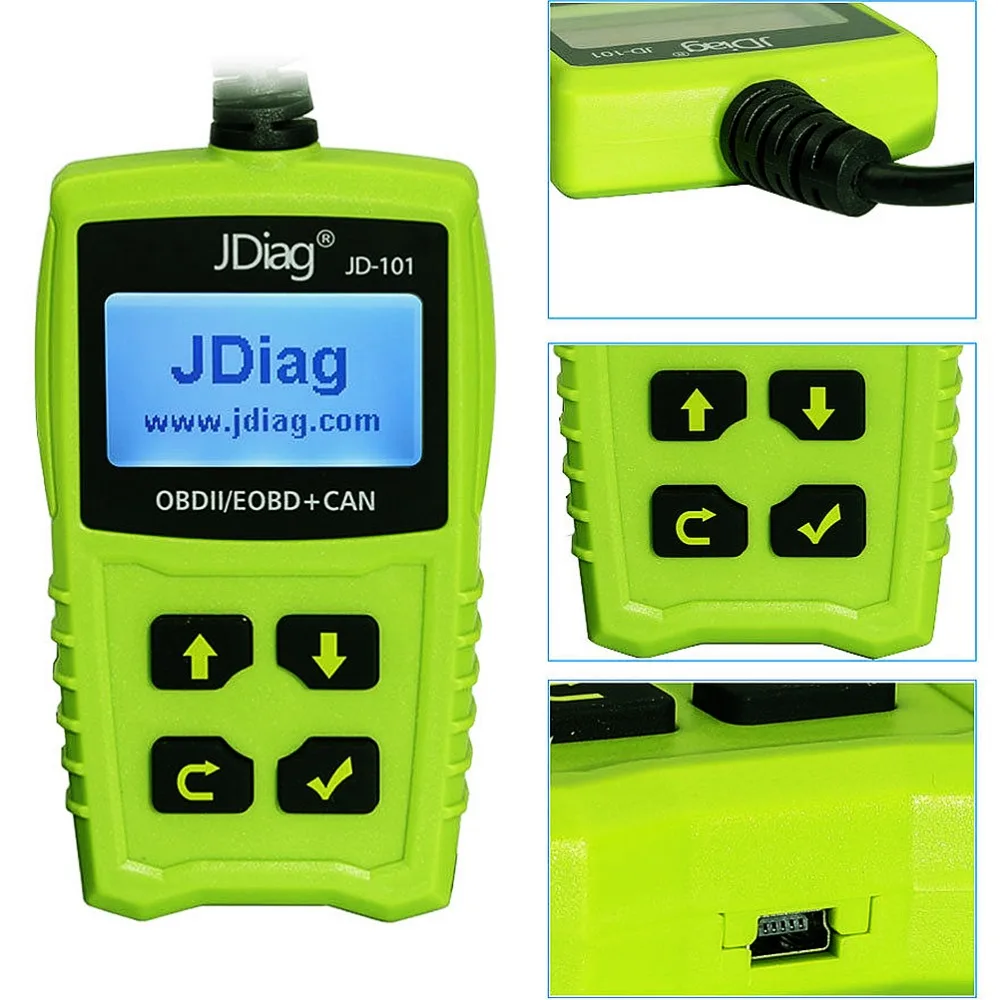 JDiag JD101 OBDII Универсальный Авто Scannner код ридер диагностический сканер инструмент