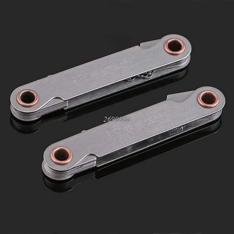 

(OOTDTY)2pcs Thread Plug Gage Stainless Steel Metric Screw Pitch 60 and 55 Degree Thread Measuring Gage Gauge MAY08_35