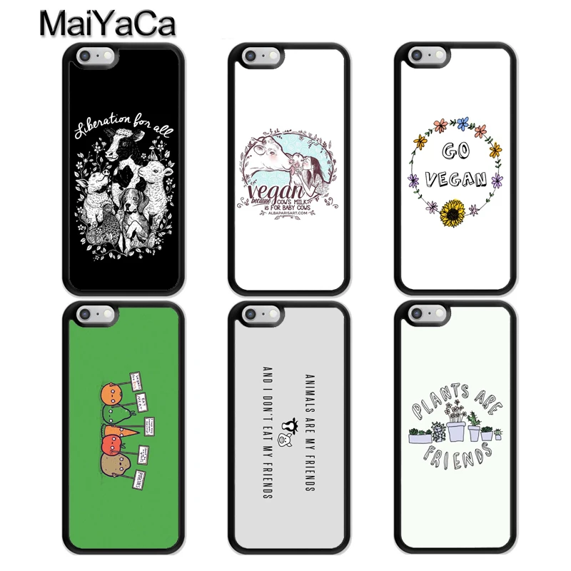 

MaiYaCa Go Vegan Vegetarians Pattern TPU Rubber Phone Case For iPhone 7 6 6S 8 Plus X 5 5S SE XS Max XR Back Cover