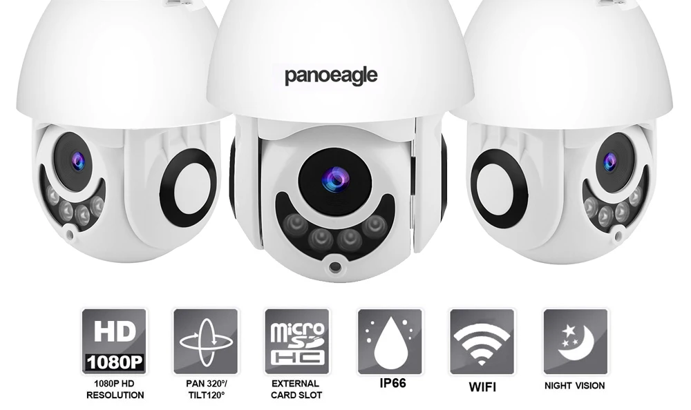 Panoeagle wifi камера наружная PTZ IP камера 1080p скоростная купольная CCTV Камера Безопасности s IP камера wifi Внешняя IR Surveilance камера