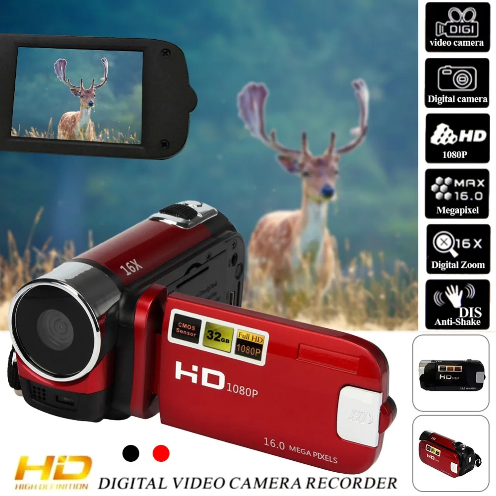 

1080P FHD Anti-shake 16M Pixal CMOS 16X Digital Zoom Video Camcorder Camera DV Filmadora Camera fotografica with Cable Charger