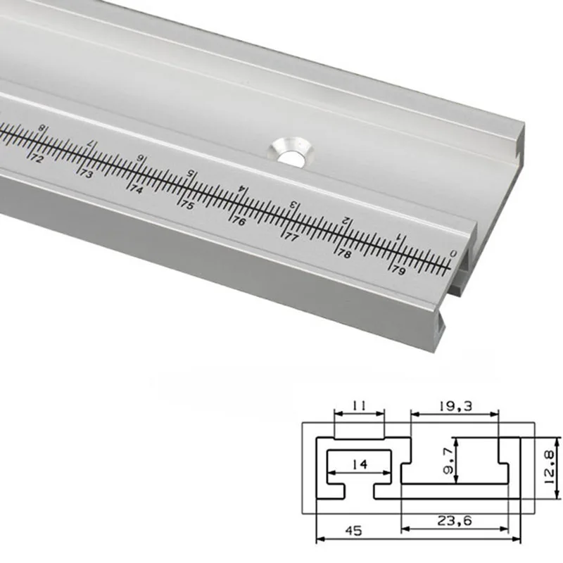 30/45 модель алюминиевого сплава направляющая для резки стоп t-треков алюминиевый паз направляющая для резки джиг приспособление Деревообработка DIY инструмент - Цвет: 80cm