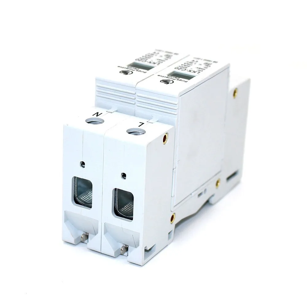 Hot sale C20-2P 10KA~20KA~275V AC SPD House Surge Protector Protective Low-voltage Arrester Device 1P+N Lightning protection