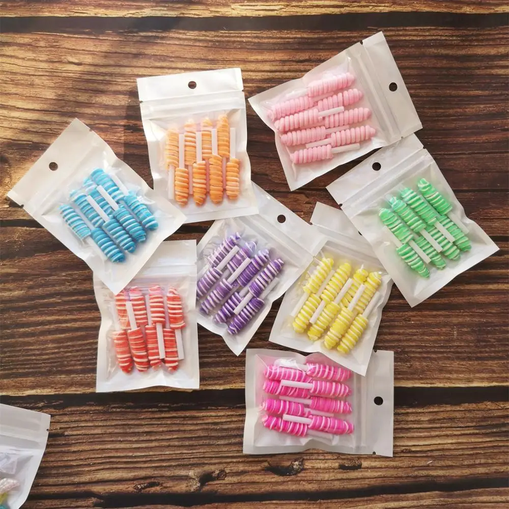 8pcs Miniature Food Dessert Sugar Mini Lollipops For Doll House 1/12 Kitchen Furniture Toys Accessories 4