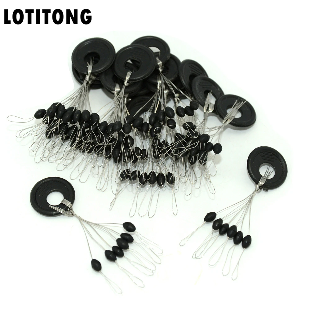 

LOTITONG 100 Sets (600PCS) Olive Shape Fishing Space Beans Swivels Clip Connectors Fish Float Stopper Bean Fishing Tackle