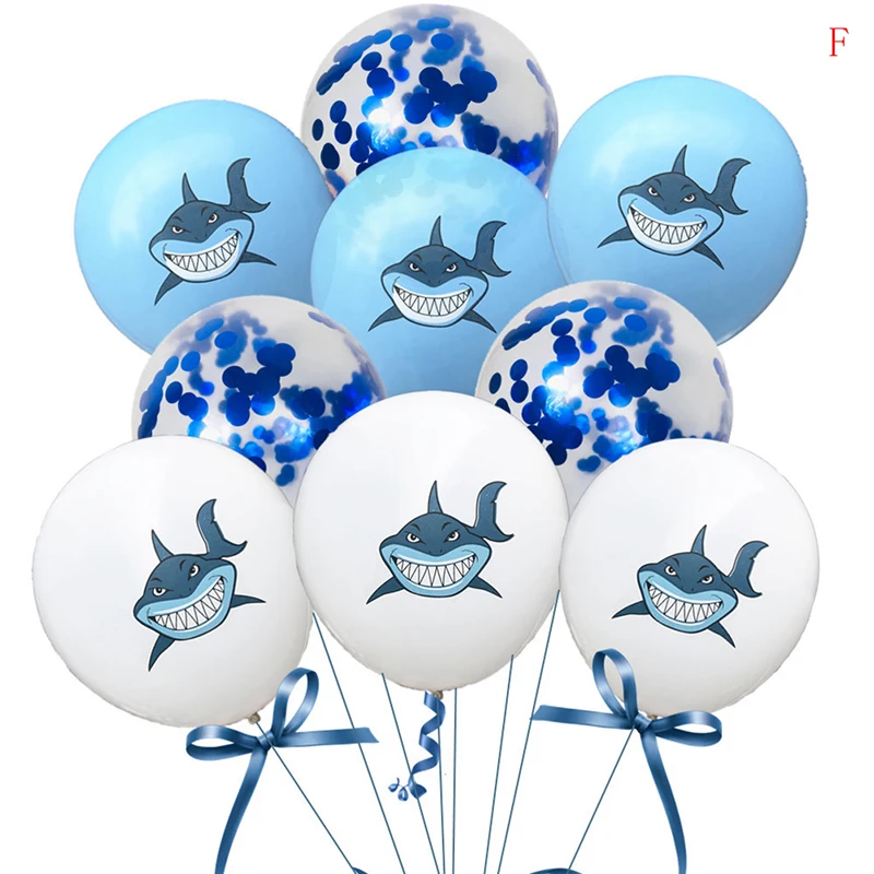 

10pcs Shark Balloons Birthday Foil Latex Balloons Birthday Party Decorations Kids Balloons Baby Shower Kids Party Favors