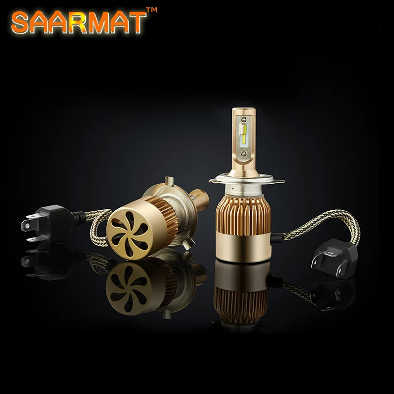 

2X Car-styling LED Headlight Kit H4-3 9003 HB2 Hi low Bi Xenon Headlights Auto Front Bulb 11000LM 6000K White 12V Car Lighting
