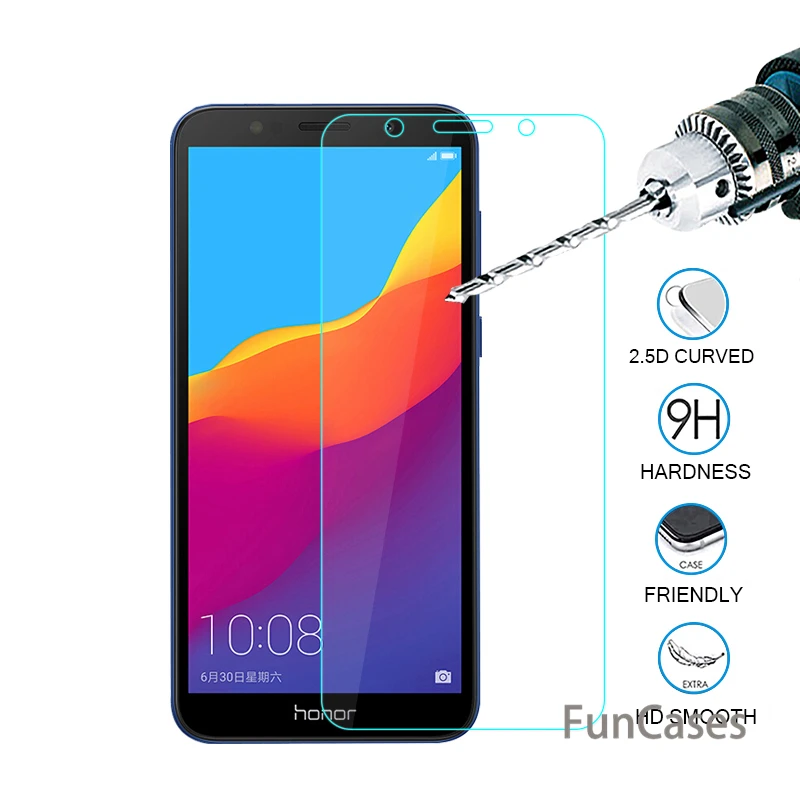 For Huawei Y5 Prime 2018 Tempered Glass Y9 Y6 Screen Protector on Honor 8X 6X 7X 7A 7C Protective | Мобильные телефоны и