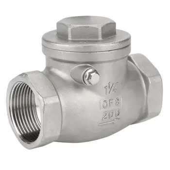 

water valve DN32 Stainless Steel One Way Swing Check Valve Female Thread 200PSI for Water Oil Gas valvula solenoide high quality