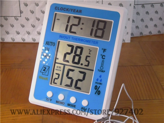 901 LCD Digital Hygrometer Thermometer Large Screen Indoor Outdoor Temperature Sensor measuring humidity meter biggest size | Инструменты
