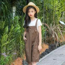 Новинка года,, широкие комбинезоны для девочек летние хлопковые модные штаны для девочек от 6 до 11 лет, B620