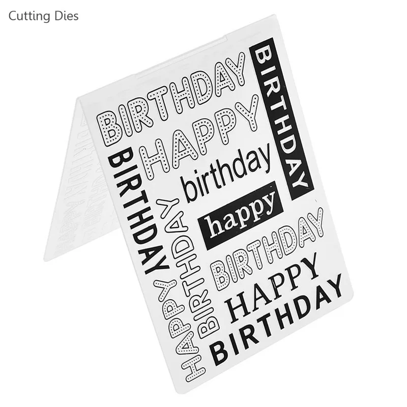 

1Pcs/lot Happy Birthday Plastic Embossing Folders For Card Making Album Template Tool DIY Scrapbooking Home Decoration Crafts