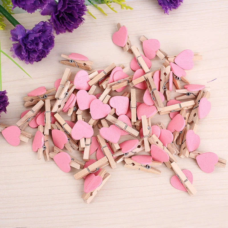 Mini Pinzas De Madera Love Heart Clothespin Craft Clips Diy Mini Pinzas De Madera Love Heart Clothespin Craft Clips Diy
