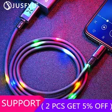 Светодиодный, светящийся, Micro usb type C, зарядное устройство для мобильного телефона, музыка, течёт, 1 м, USB C, кабель для iPhone X, XS, MAX, XR, samsung, S9, S8, S7, Xiaomi