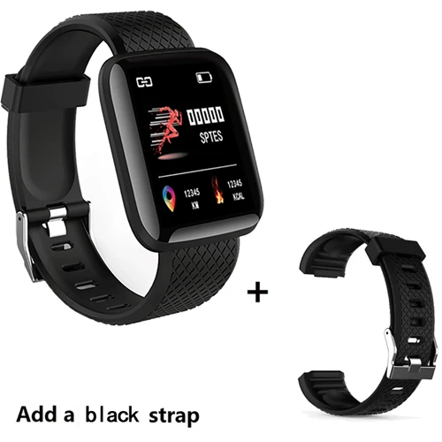 Смарт-часы, измеритель артериального давления, пульсометр, шагомер, фитнес-трекер, спортивный режим, часы для мужчин, браслет для здоровья, relogio inteligente - Цвет: Add a black strap