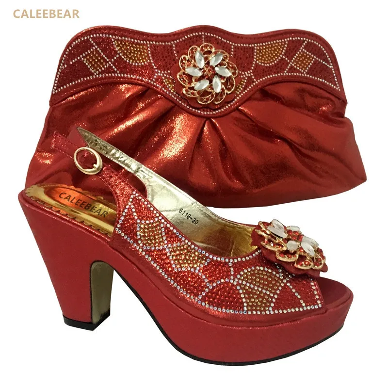 Red Italian Shoe And Bag Set Red Italian Shoe And Bag Set