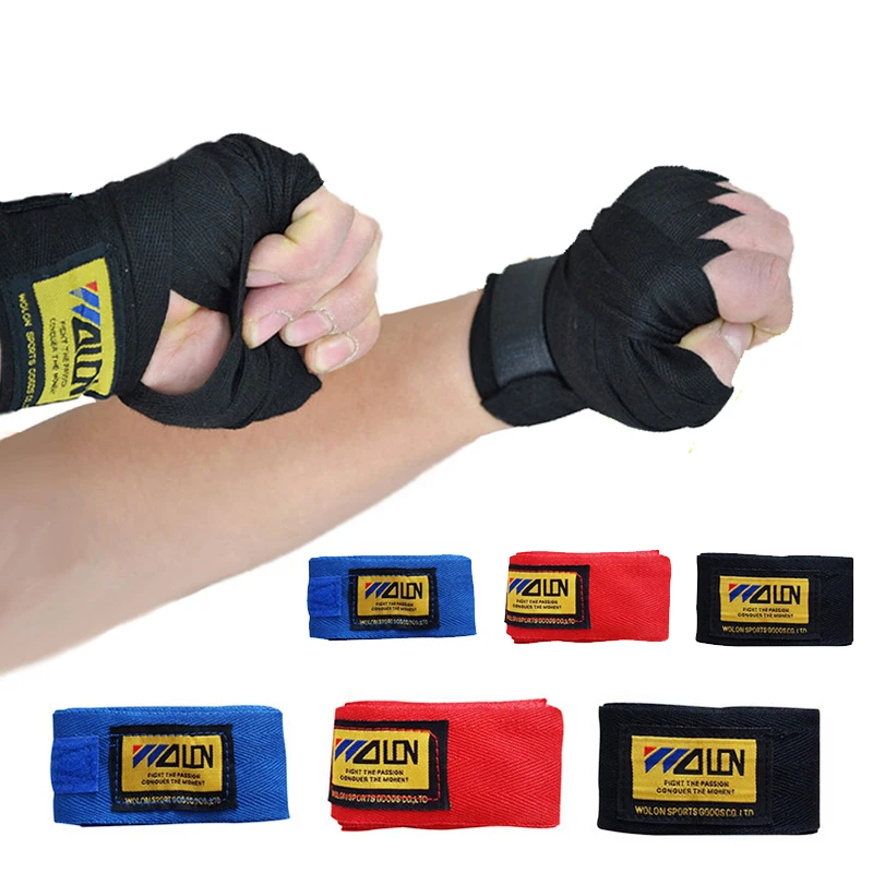 2pcs/lot 100 Cotton Boxing Gloves Sports Wristband Hand Wrap Straps
