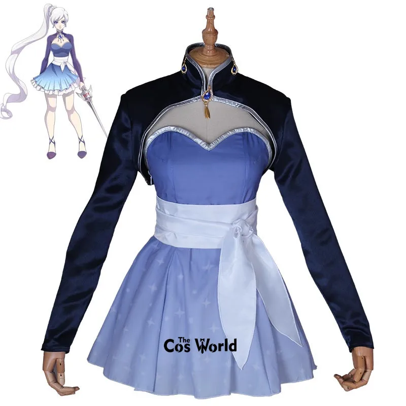 RWBY Season 4 Weiss Schnee Tube Tops Dress Outfit Customize Cosplay Costumes - Цвет: Costumes