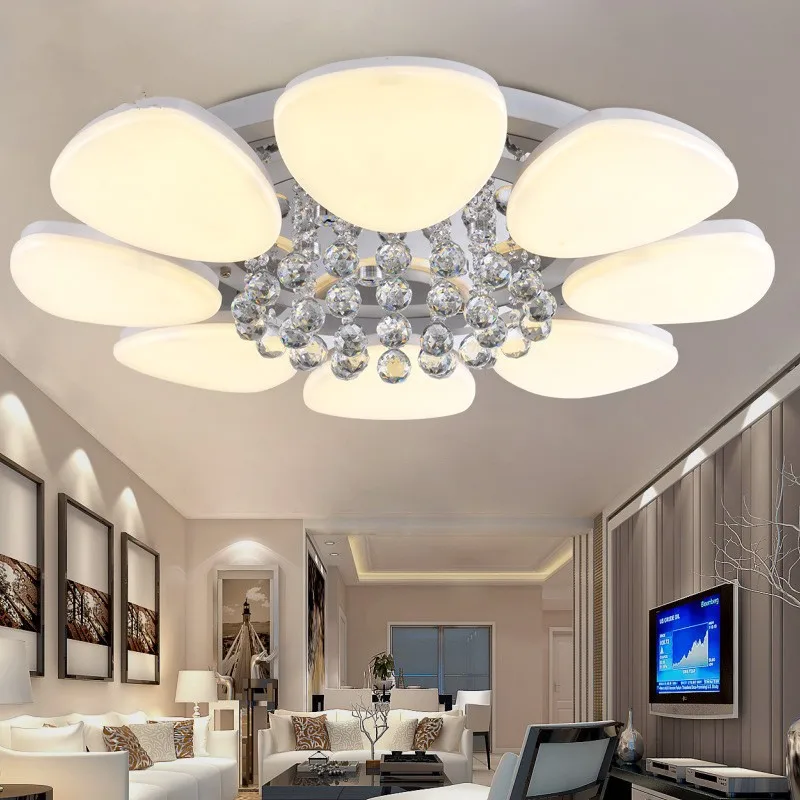 

modern Crystal Led Ceiling Lights heads turn free living dining room lamp lamparas de techo cristal lustre luminaria plafonnier