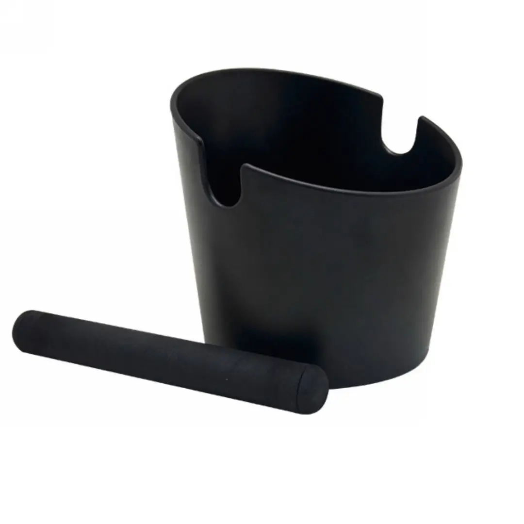 

1 Piece ABS Coffee Knock Box Handle Slag Bucket Espresso Ground Containers Grinds Tamper Waste Bin Black Coffeeware