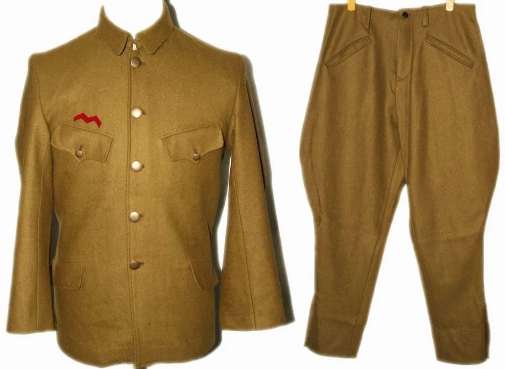 

WWII WW2 JAPANESE OFFICER WOOL FIELD MILITARY UNIFORM SET TUNIC BREECHES IN SIZES