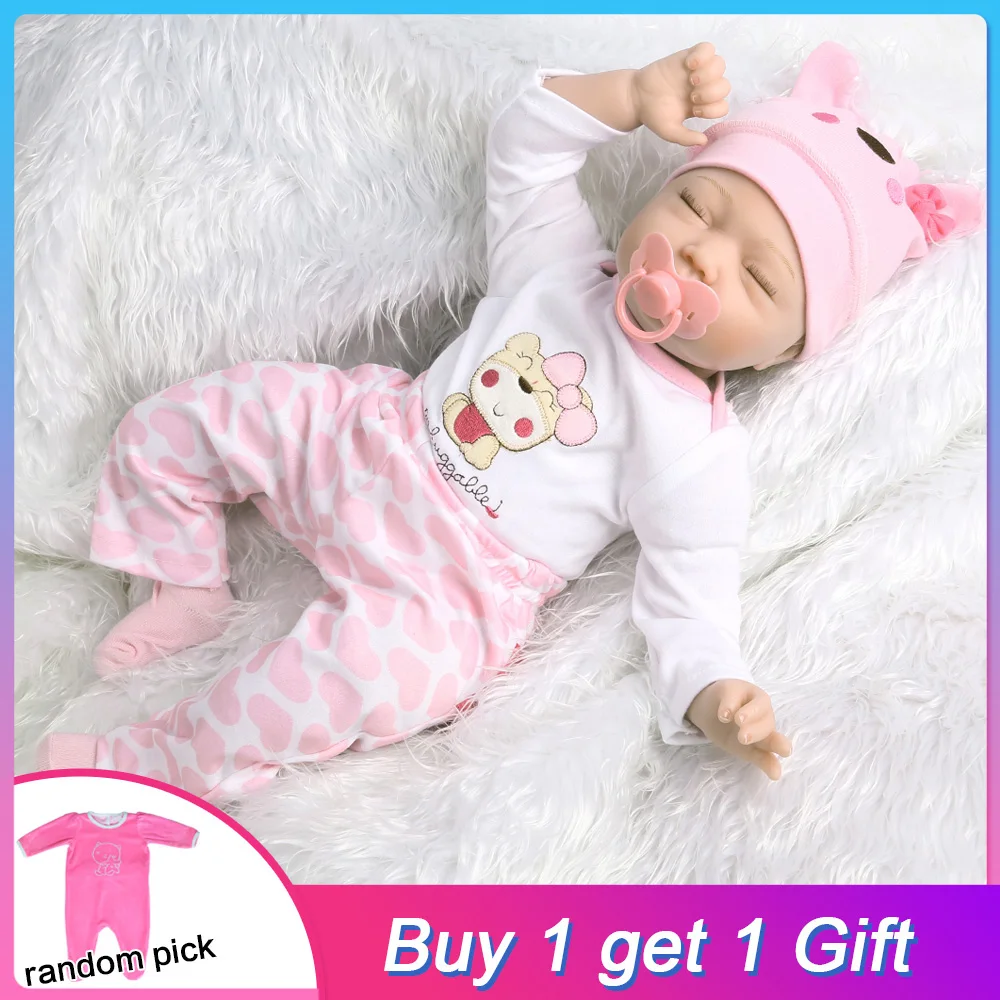 

Silicone Reborn Baby Dolls Handmade Soft Body New Reborn Babies Doll Toys Play House Baby Growth Partners 22inch 50-55CM