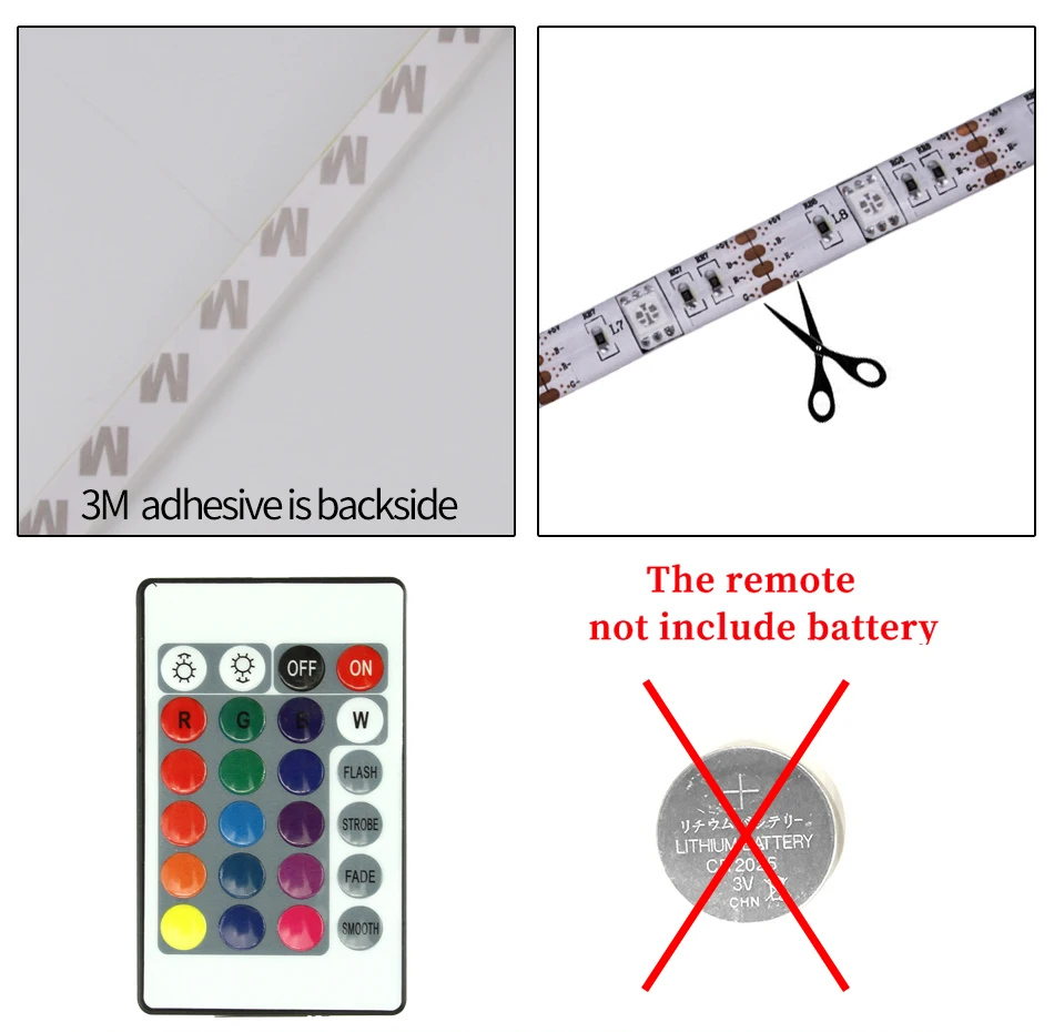 USB Светодиодная лента DC5V 5050 RGB мини 3Key 17Key RF ИК-пульт 50 см 1 м 2 м 3 м Гибкий Светильник ТВ фоновый светильник ing лента IP65