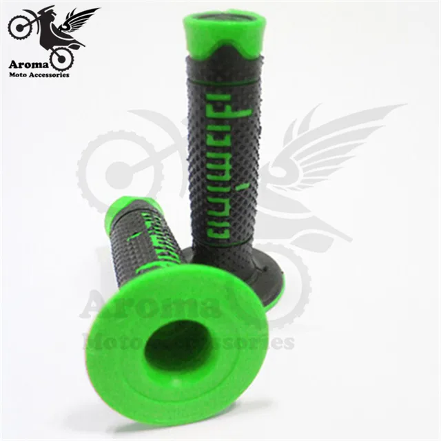 colorful universal 22MM motorbike handle bar grip parts racing moto handle grips rubber for honda suzuki yamaha KTM domino motocross accessories dirtbike hand grips pitbike part dirt pit bike grip motorcycle handlebar green