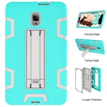 For Samsung Tab A 8 inch 2017 T380/385 Case Hybrid Three Layer Heavy Duty Armor Silicone Case for SM-385 Tablet PC Stand Cover