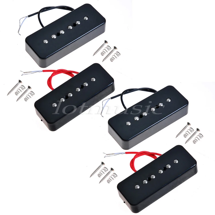 

2Sets Soap Bar Pickup Black Neck Pickup Electric Guitar Pickup for Electric Guitar P90A Replacement